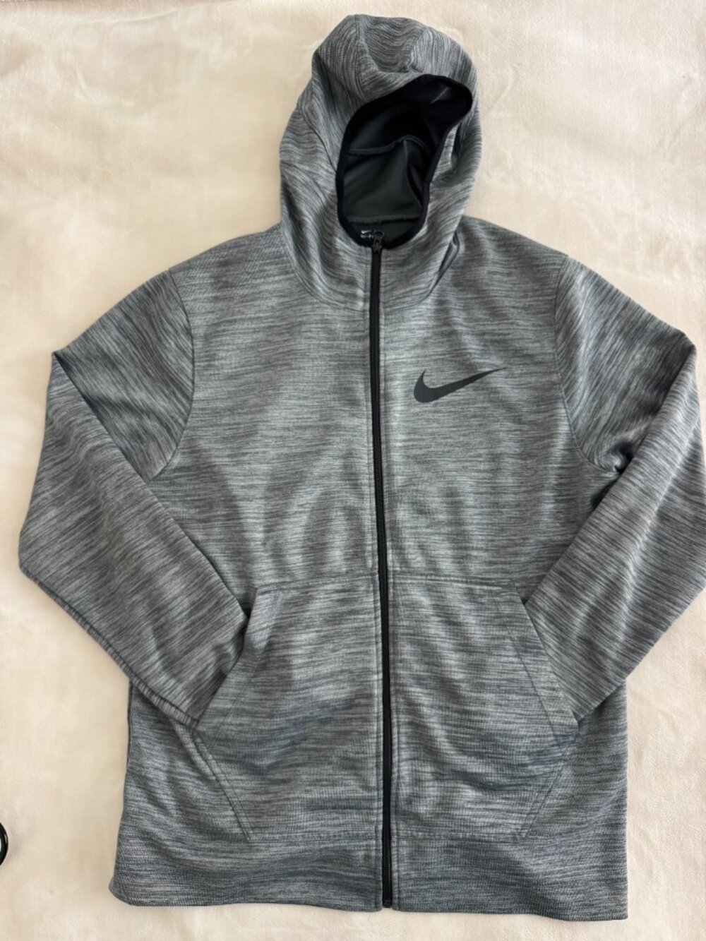 Nike Spotlight Dri-FIT Hoodie Mens L Gray Full Zip Basketball Training Jacket